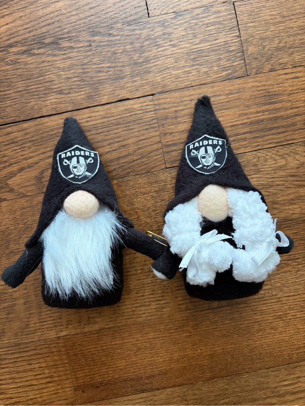Handmade Las Vegas Raiders Gnome Man Woman Couple Shelf Sitter Toy Decor